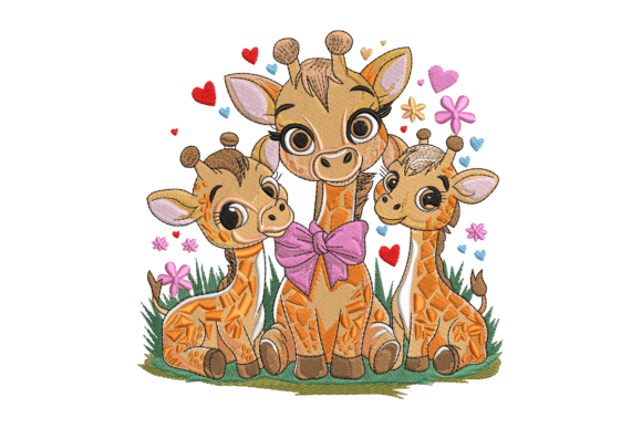 Adorable Chibi Giraffe Family with Bow Review