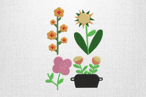 Bright Floral Pot: An Embroidery Design Review