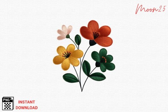 Colorful Floral Embroidery PNG Art Review