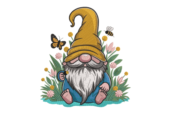 Gnome with Flowers and Bees: An Embroidery Review