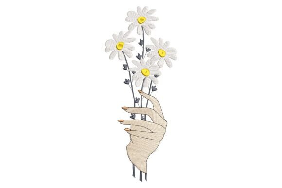 Hand Holding Daisy Flowers: An Embroidery Review