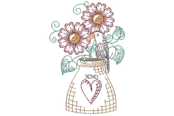 Primitive Crow and Flowers Embroidery Review