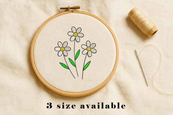 Simple Daisy Flower Embroidery File Review