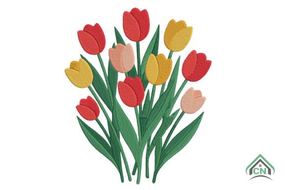 Spring Tulip Flowers Embroidery Design Review
